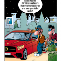 Cartoon von Stefan Bayer: Autodiebe