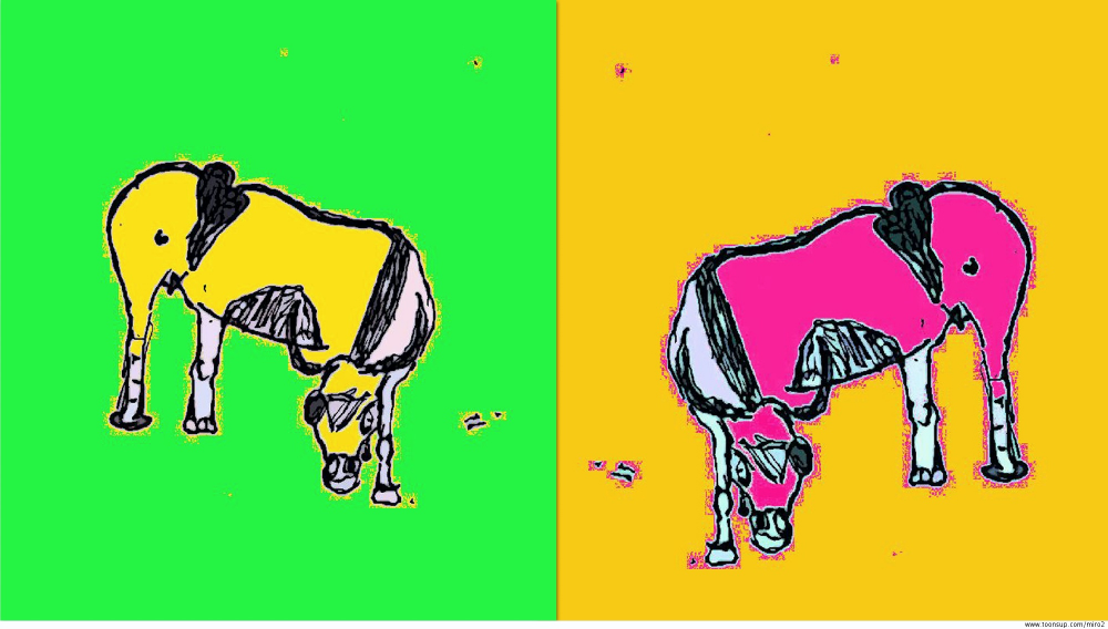 Illustration: Kuhlefant - eine Abfolge Kritzelpixel 3