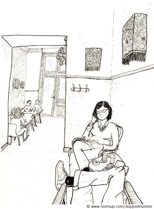 Concept Art / Character Design: Im Cafe 1