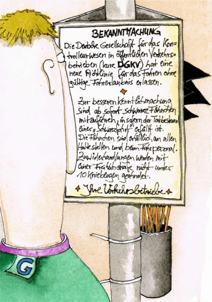Cartoon: Schwarzfahrer 1