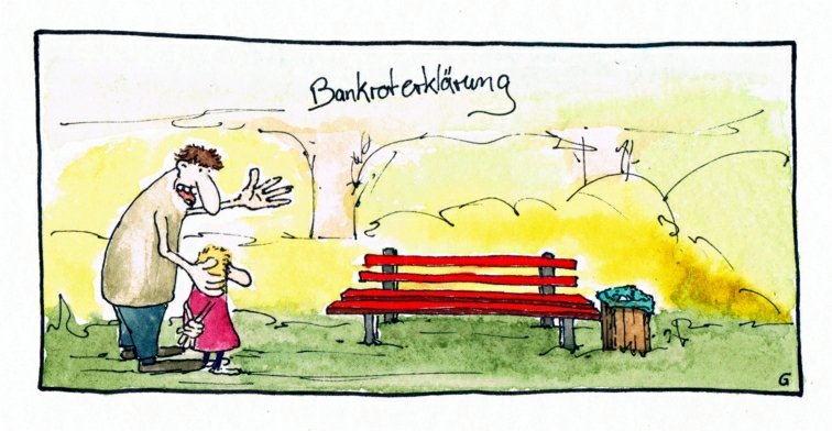 Cartoon: Bankroterklärung 1