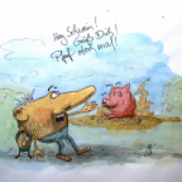 Hey Schwein! Grüß dich! Pfeif doch mal!