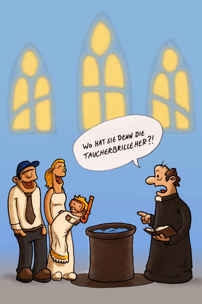 Cartoon: Taufkarte 1