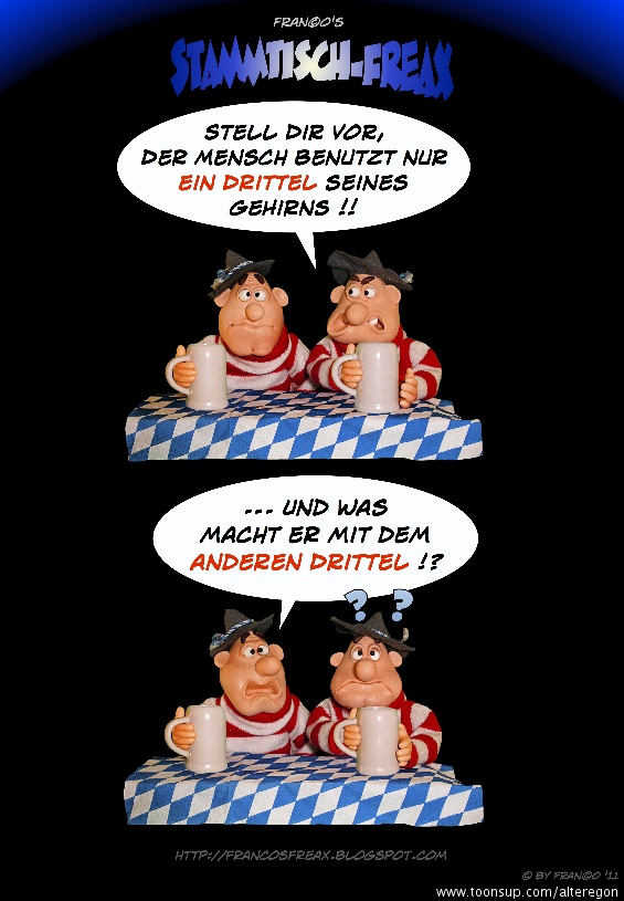 Cartoon: Ein Drittel Hirn 1