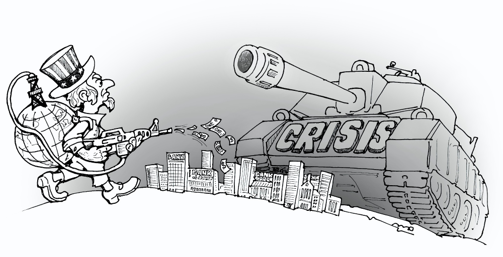 Cartoon: brave Uncle Sam 1