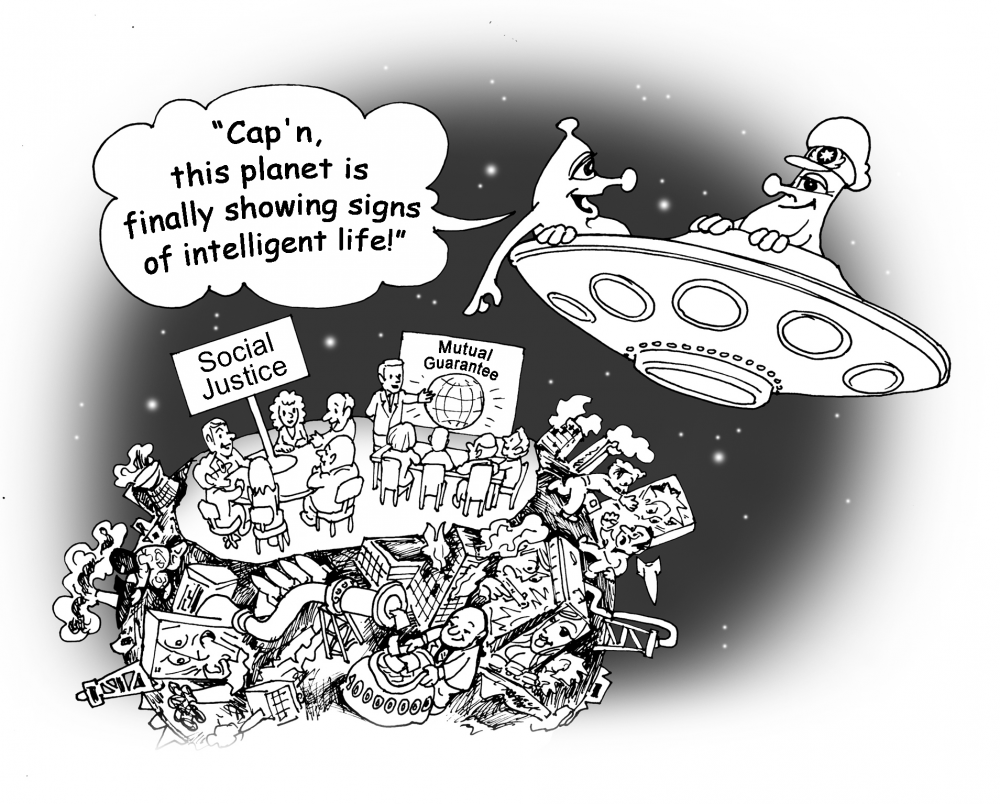 Cartoon: sings of intelligent life 1