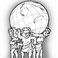 hold the Earth on his shoulders