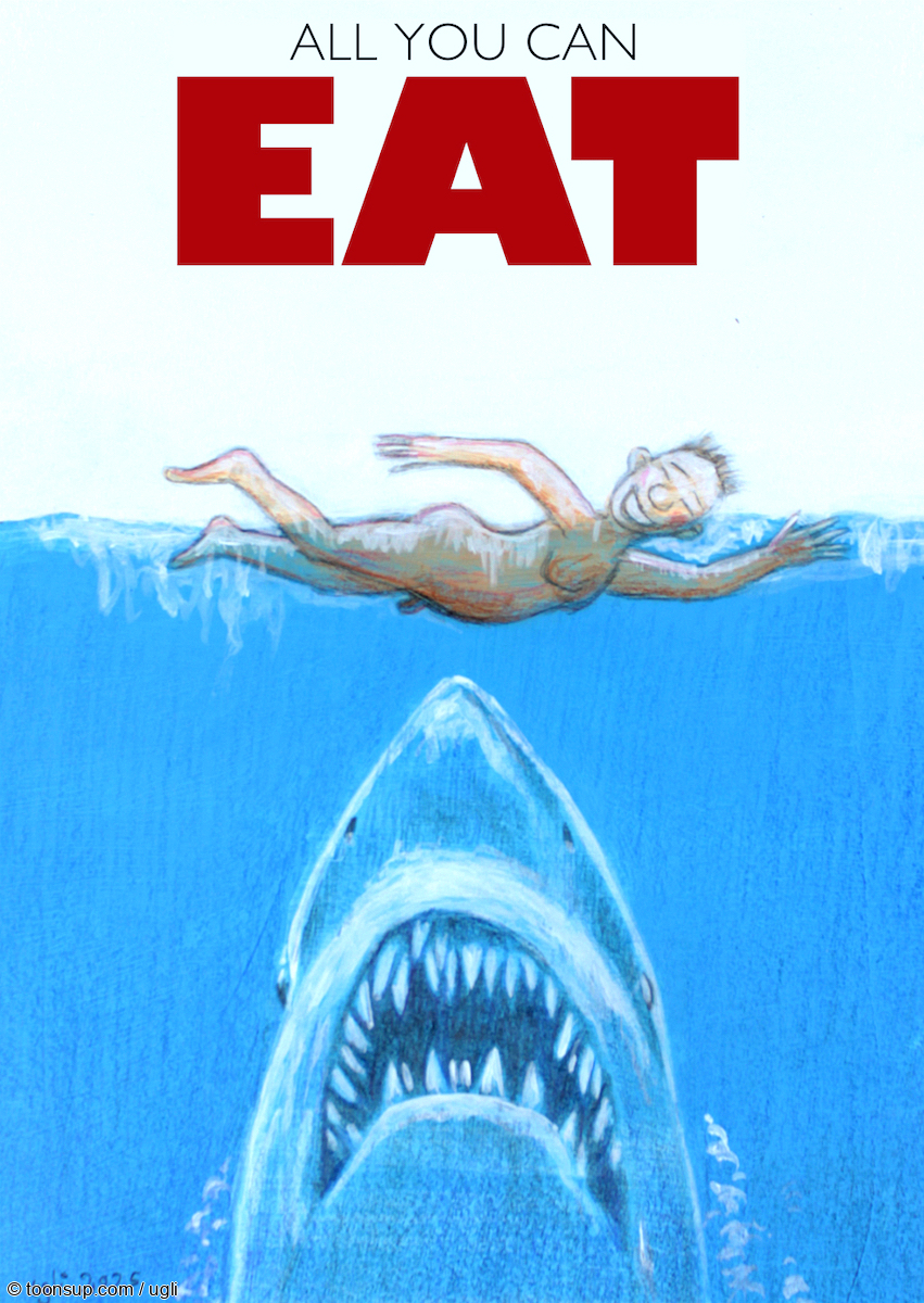 Cartoon: All you can eat - Jaws-Parodie 1