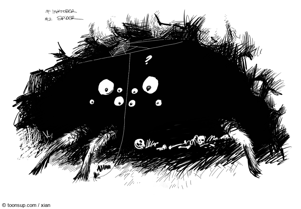 Cartoon: #inktober 2 spider 1