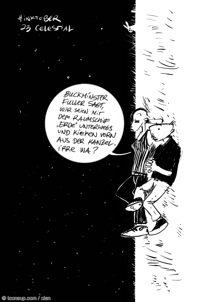 Cartoon: #inktober 23 celestial 1