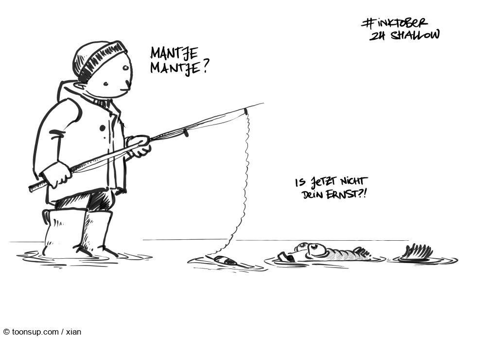 Cartoon: #inktober. 24 shallow 1