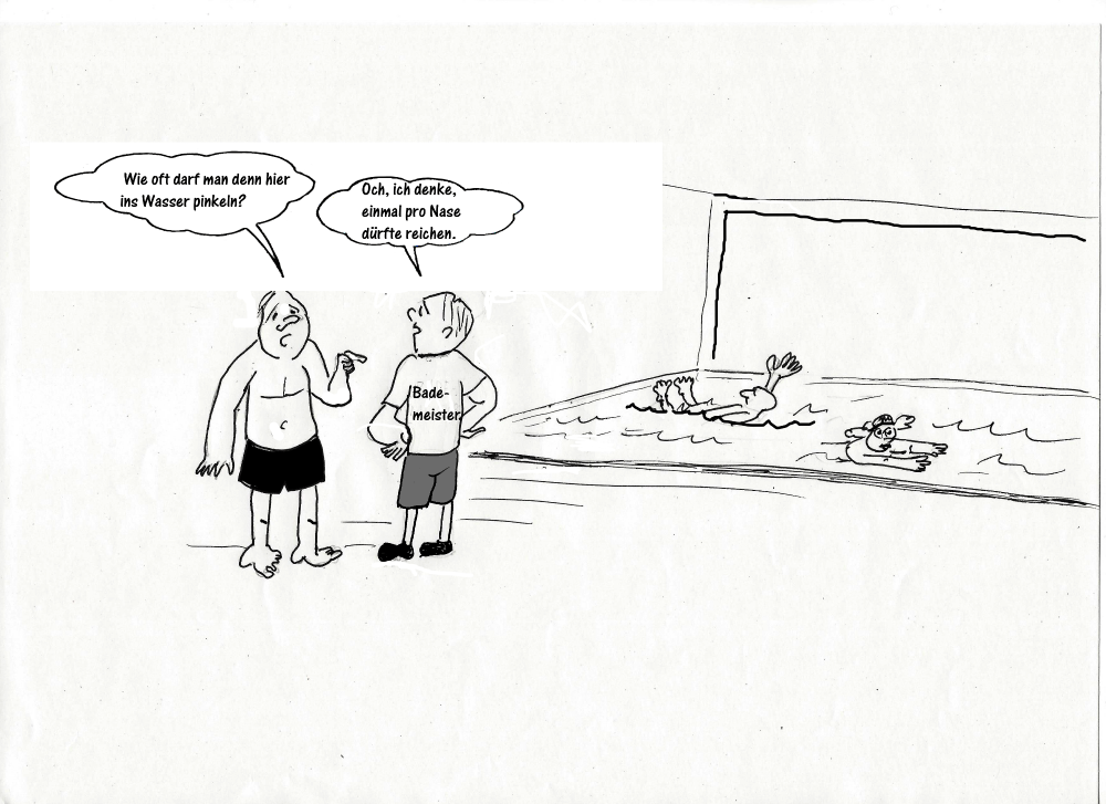 Cartoon: Im Hallenbad 1