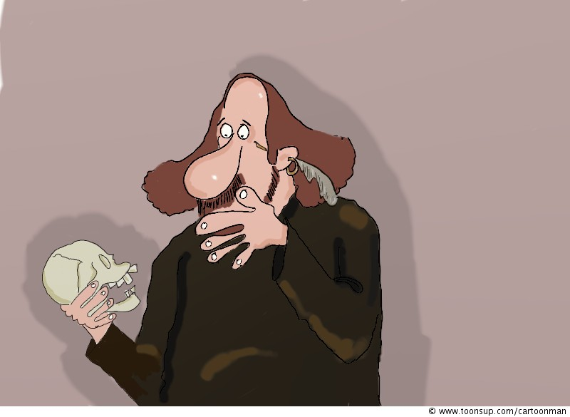 Cartoon: William Shakespeare...decisions..decisions 1