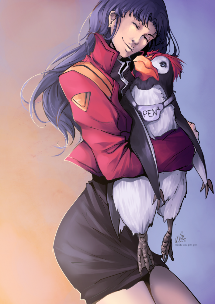 Illustration: Misato and PenPen 1