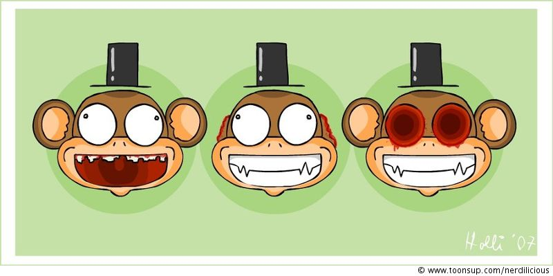 Illustration: Die drei Affen 1