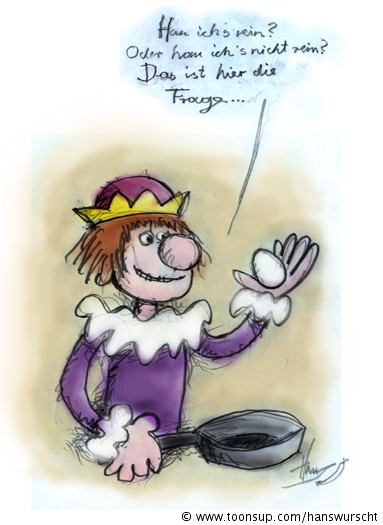 Cartoon: Hamlet macht Omelett 1