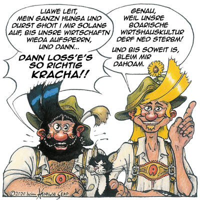 Cartoon: Bairische Wirtshauskultur 1