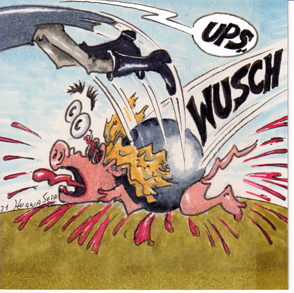 Cartoon: Miss Piggy und Münchhausen 1