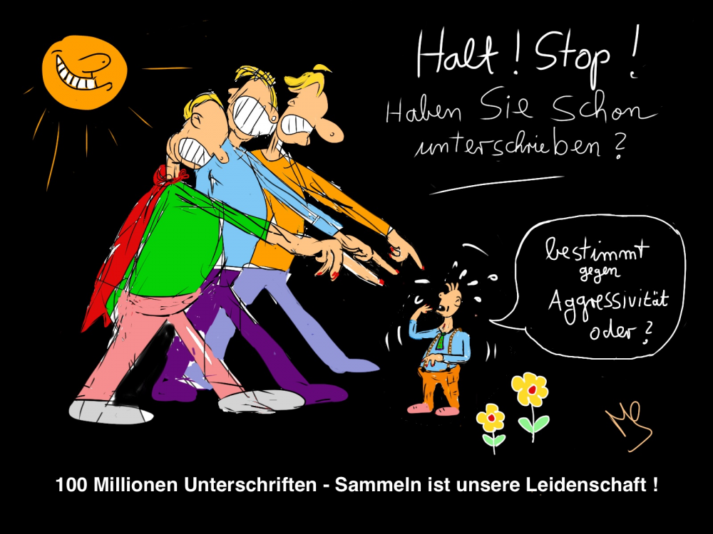 Cartoon: Unterschriften 1