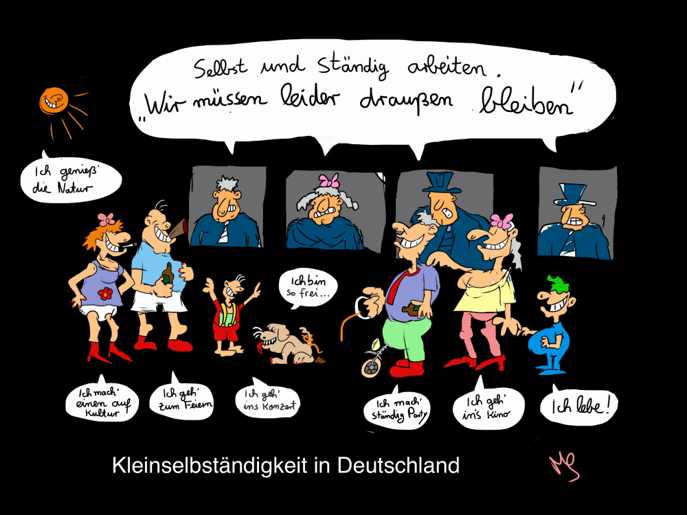Cartoon: Wir müssen leider draußen bleiben 1