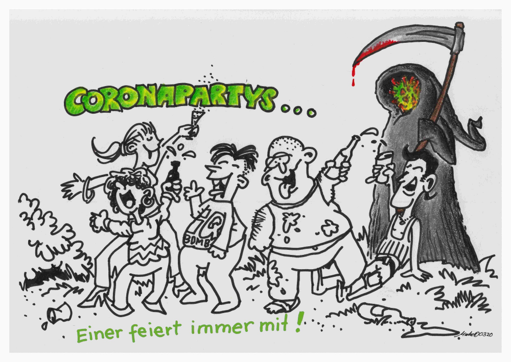 Cartoon: Corona-Partys 1