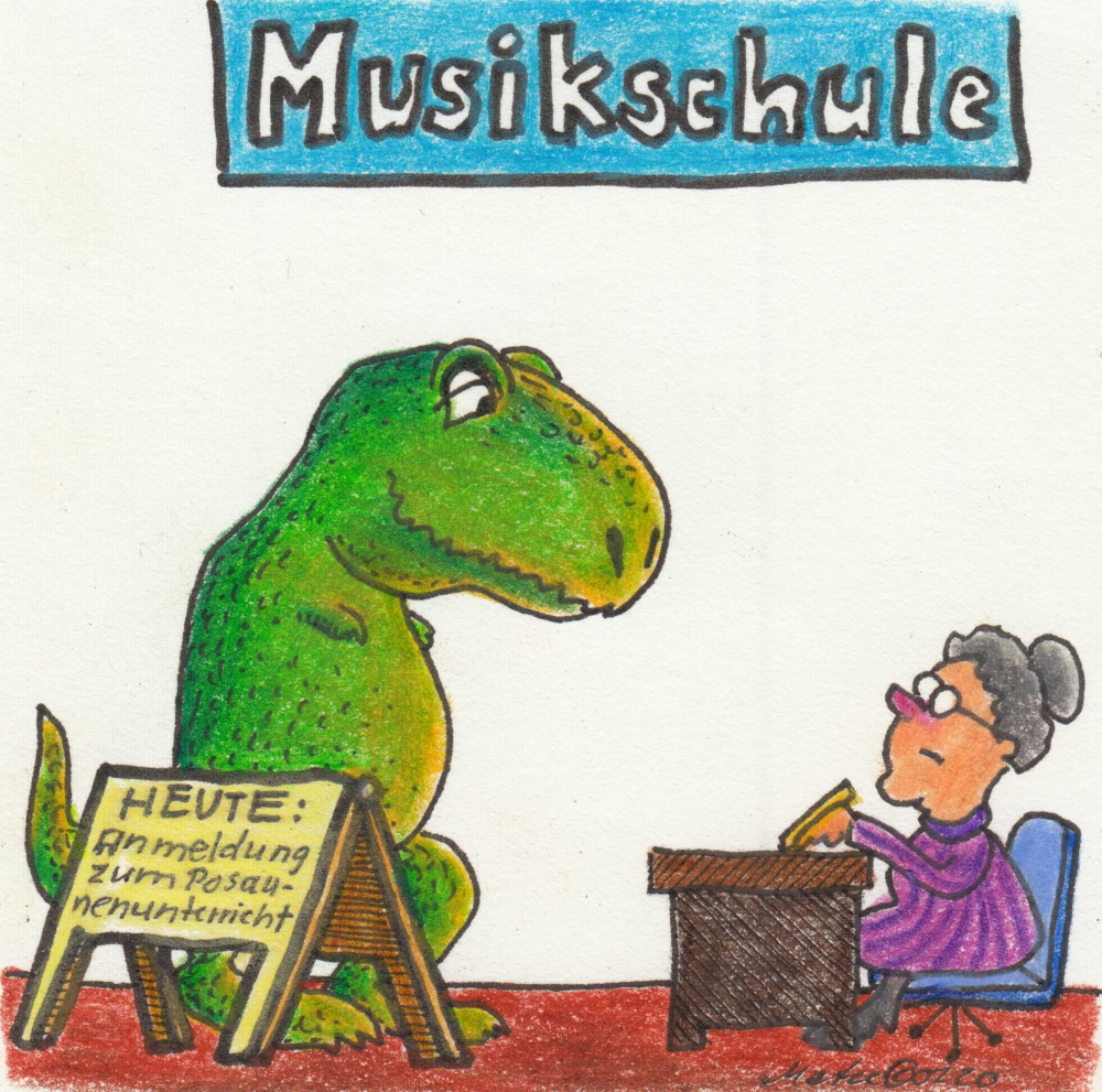 Cartoon: Posaunenschüler in Spe 1