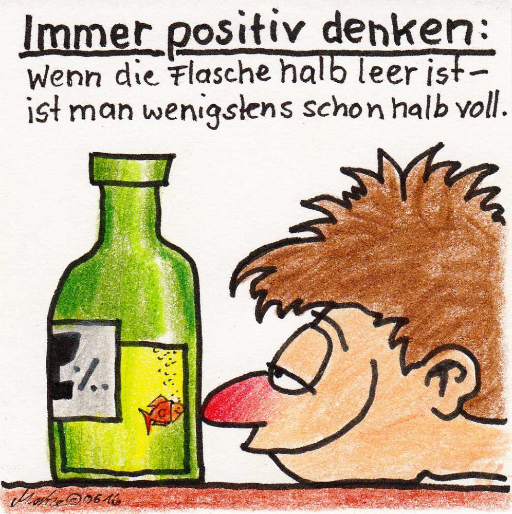 Cartoon: Positiv denken 1