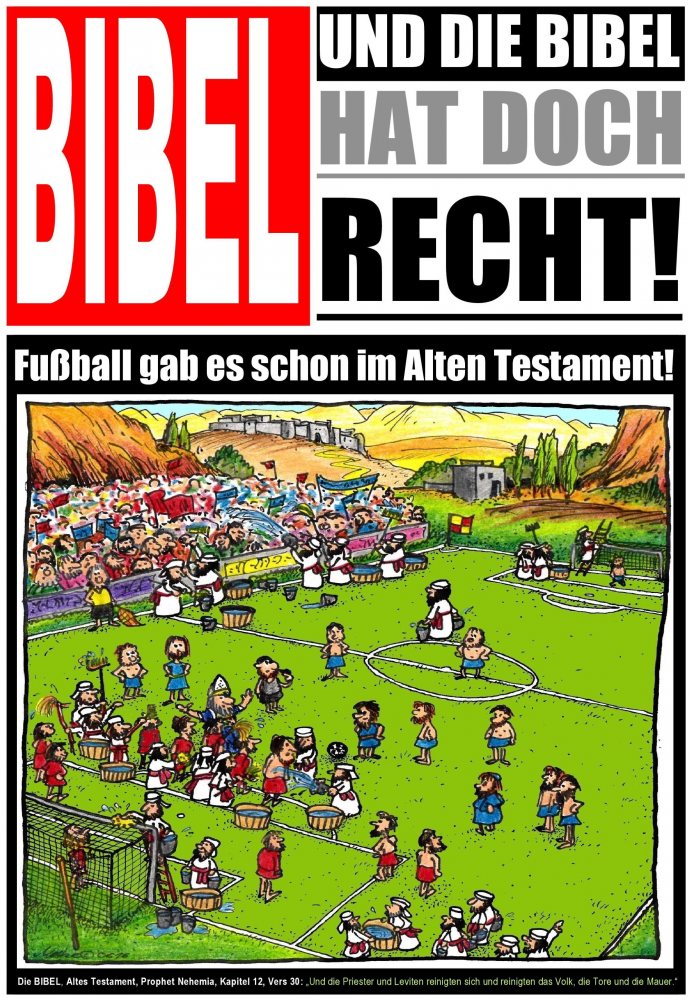 Cartoon: Fußball in der Bibel 1