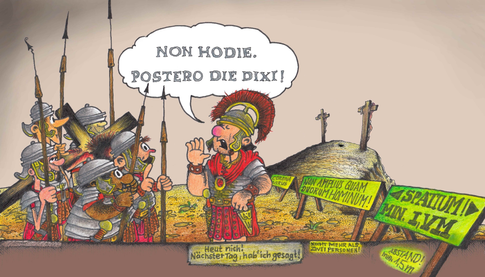 Cartoon: KARFREITAG ... in den Zeiten von Corona 1