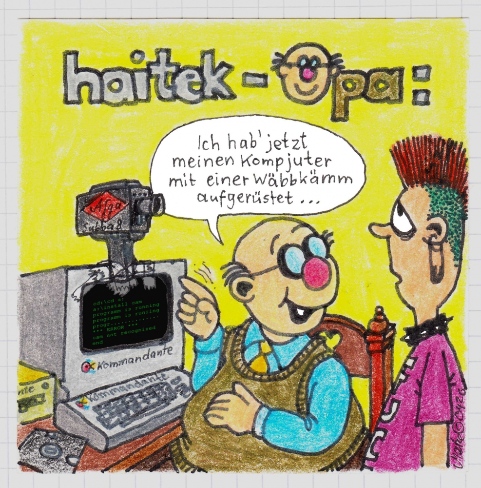 Cartoon: haitek-Opa ... »Wäbbkämm« 1