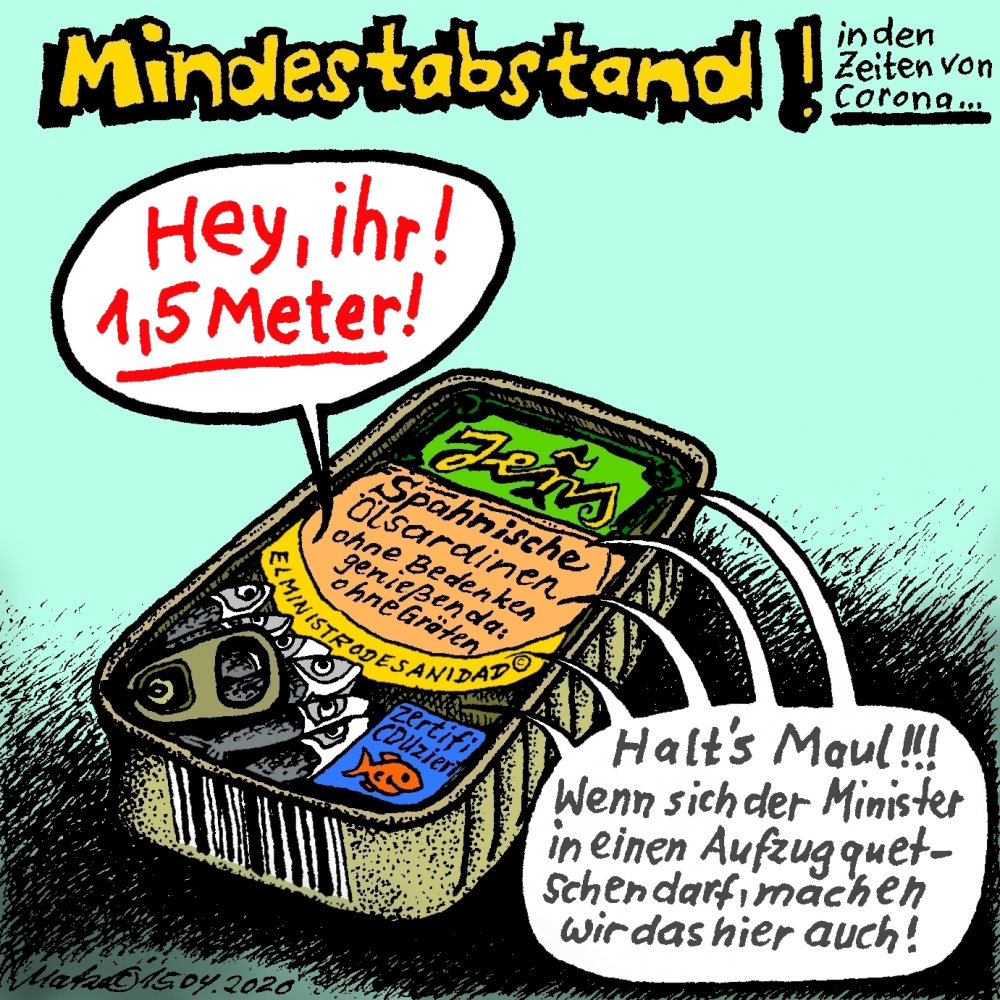 Cartoon: Spahnische Ölsardinen - in den Zeiten von Corona ... 1