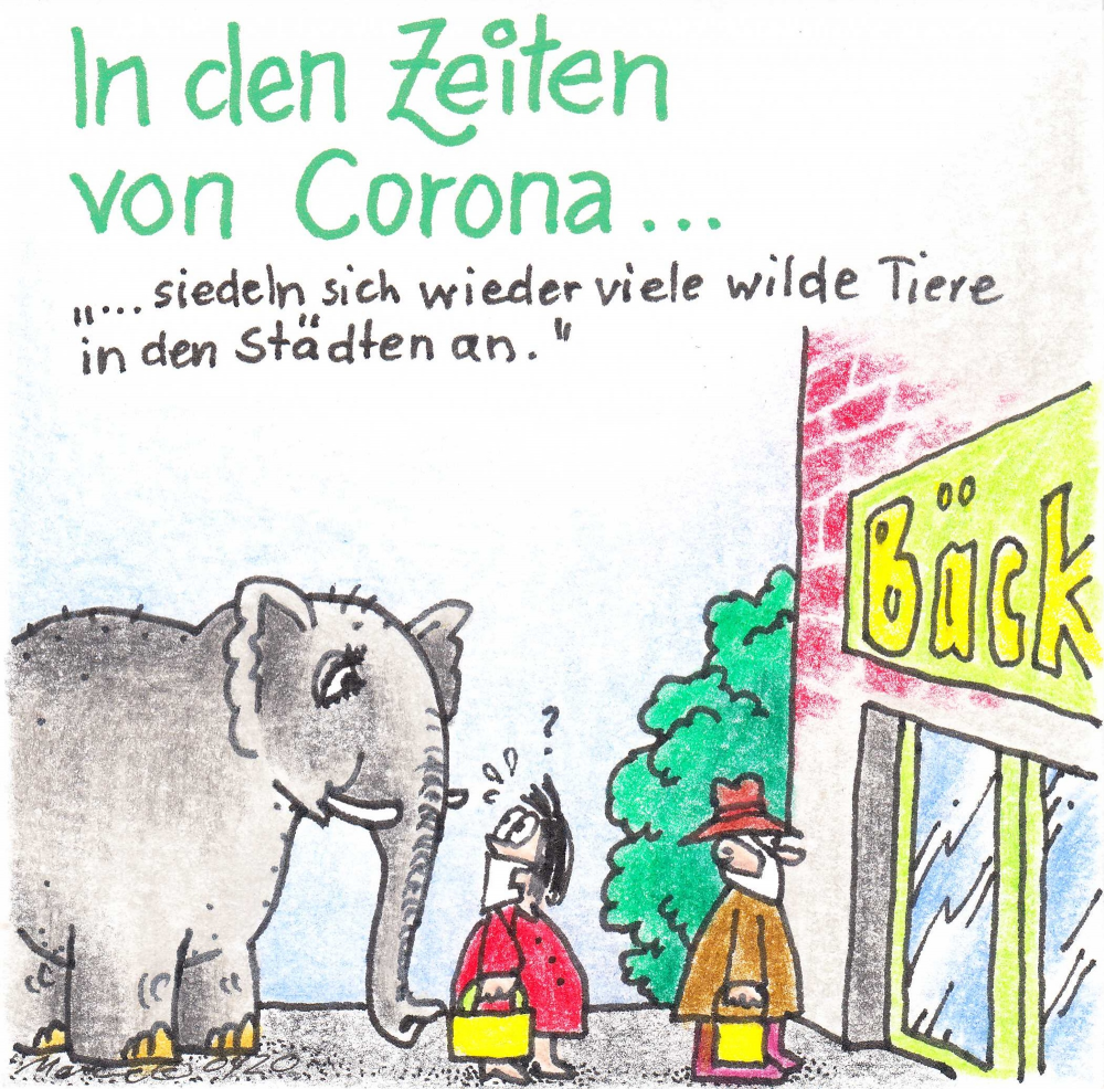Cartoon: In den Zeiten von Corona: Wilde Tiere in der Stadt ... 1