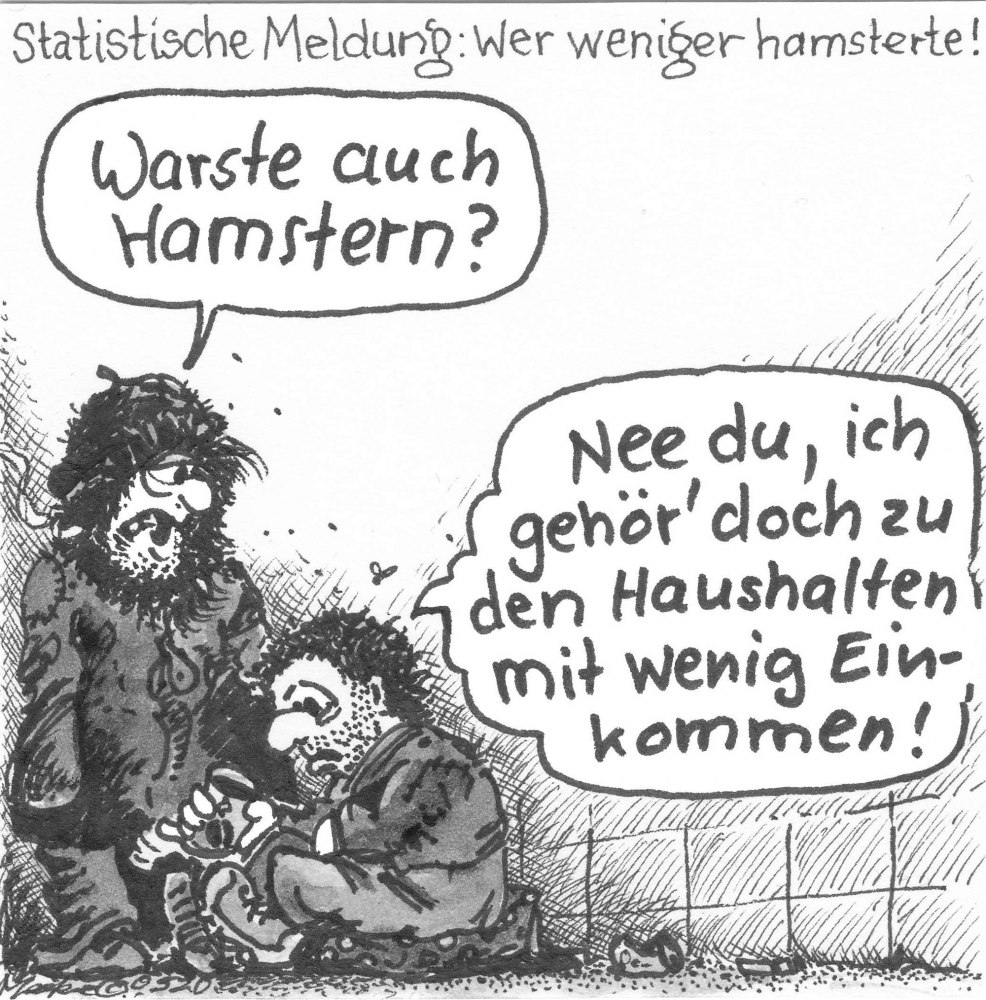 Cartoon: EINKOMMENSSCHWACHE HAUSHALTE - in den Zeiten von Corona ... 1