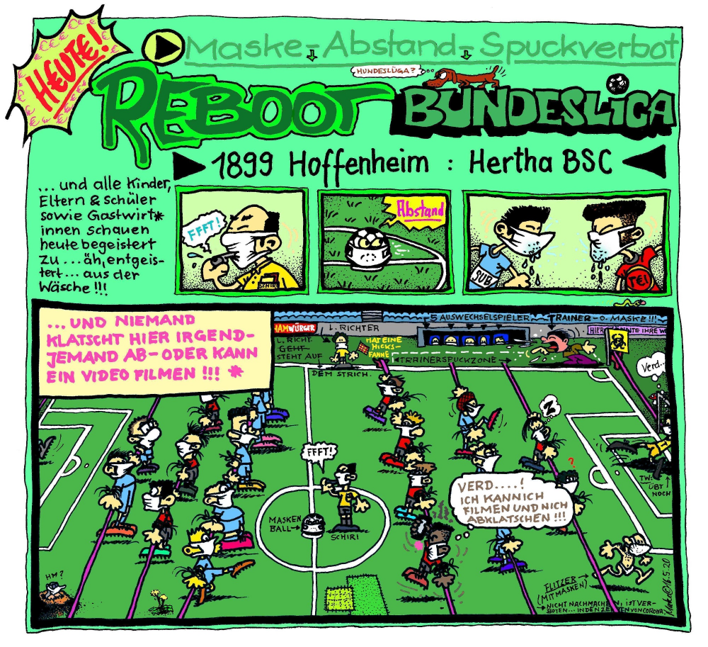 Cartoon: BUNDESLIGA wieder da - in den Zeiten von Corona ... 1