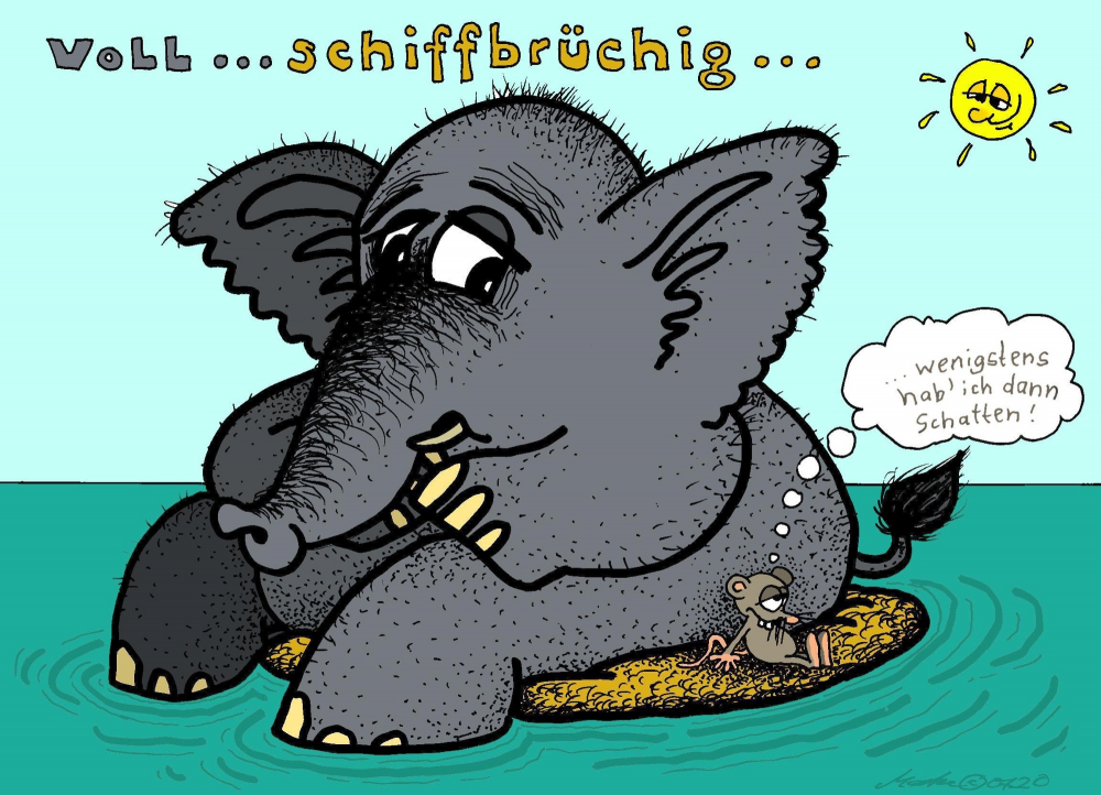 Cartoon: voll ... schiffbrüchig 1