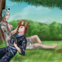 Nora und Sai beim lesen