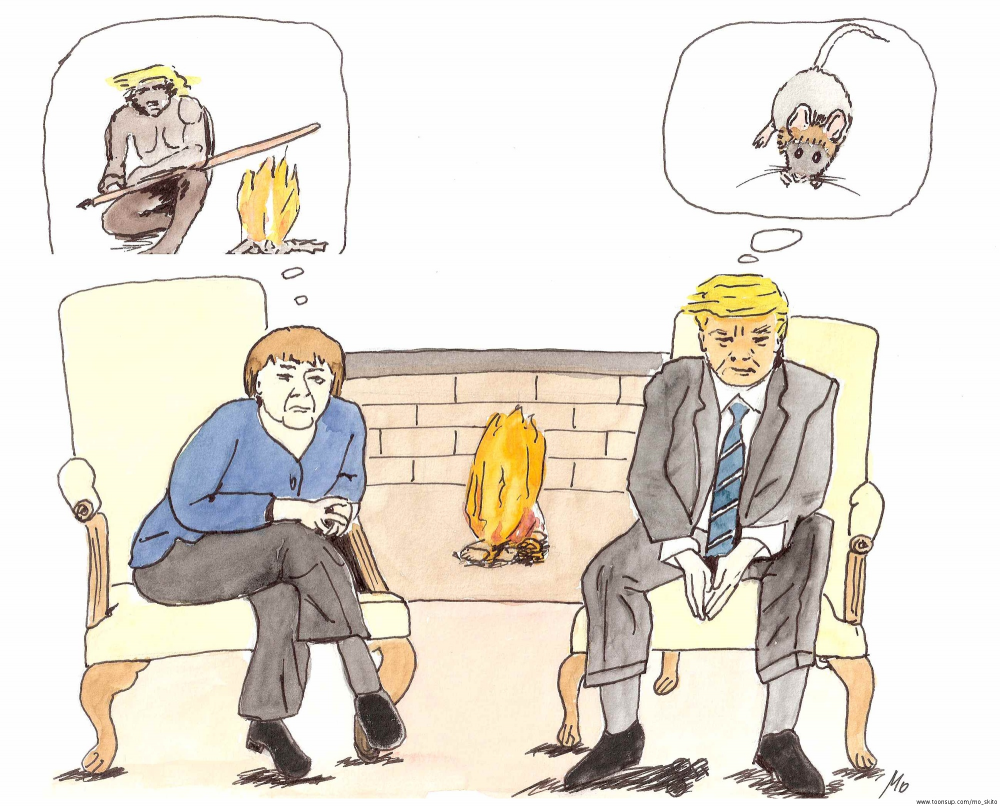 Cartoon: Trump and Merkel 1