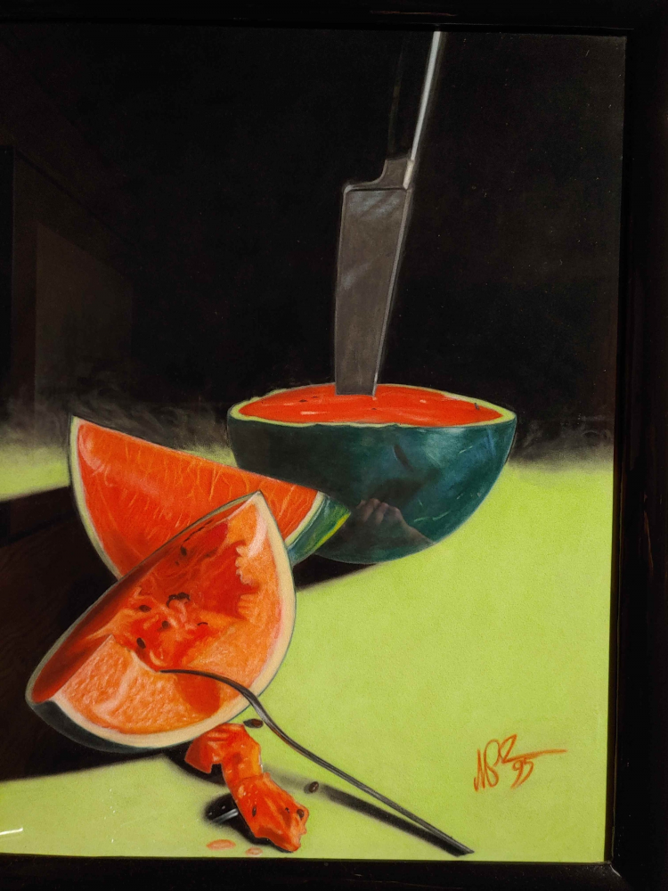 Illustration: Stilleben mit Melone 1