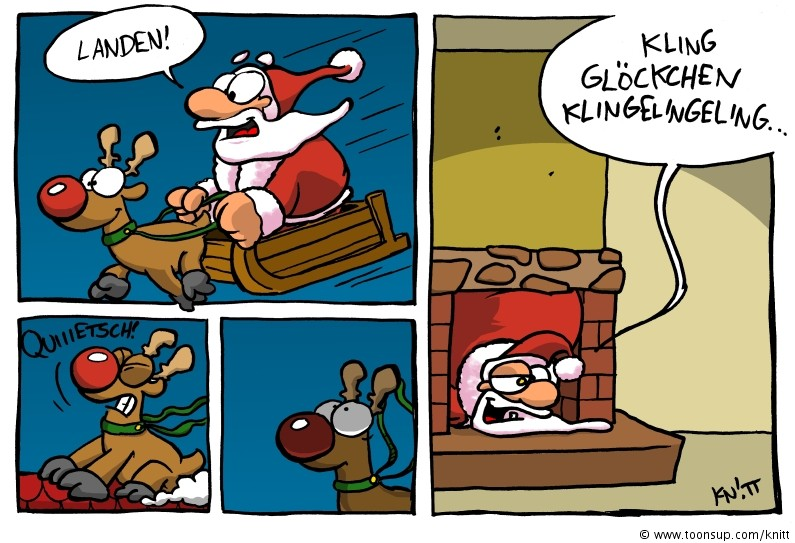 Cartoon: Warum der Weihnachtsmann durch den Kamin kommt 1