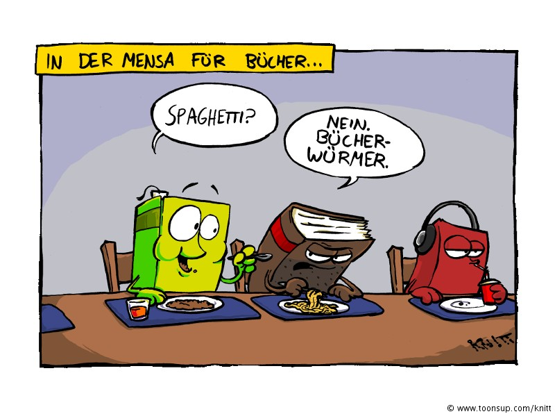 Cartoon: Spaghetti in der Mensa 1
