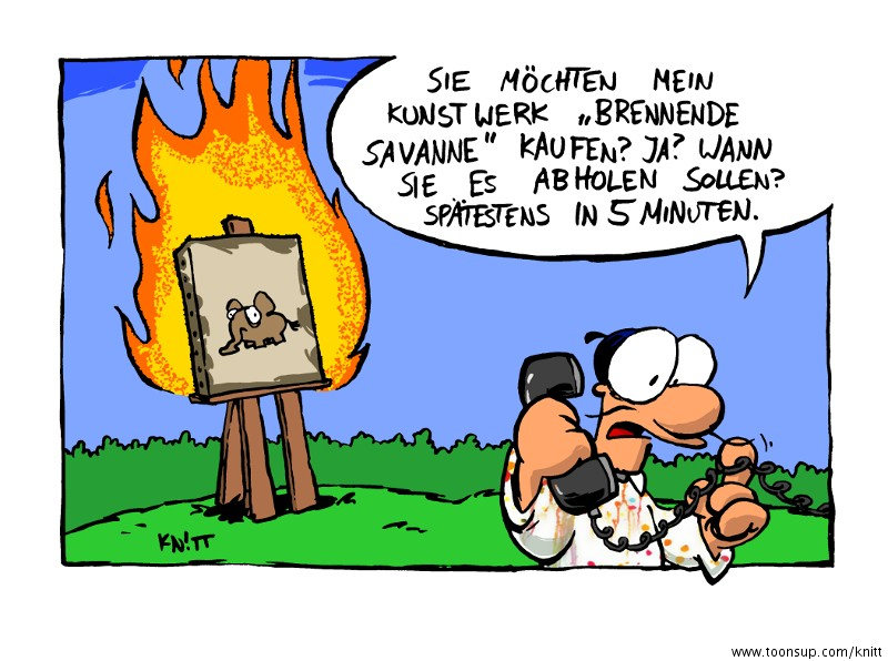 Cartoon: Brennende Savanne 1