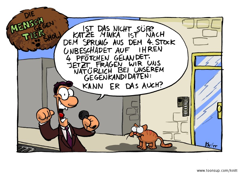 Cartoon: Die Mensch gegen Tier Show 1