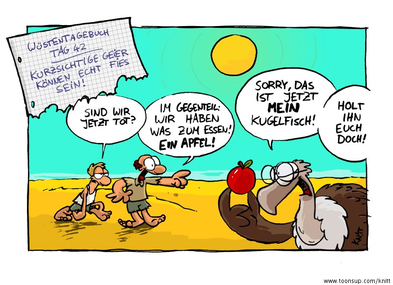 Cartoon: Wüstentagebuch Tag 42 1
