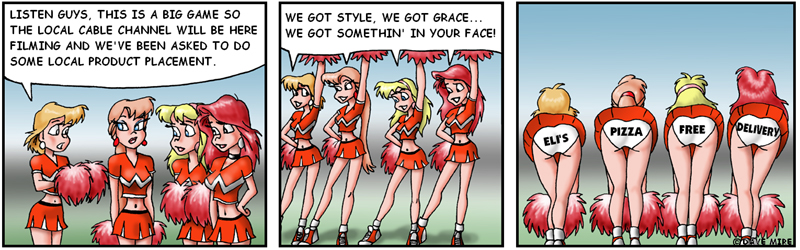 Cartoon: Pep Squad - product placement 1