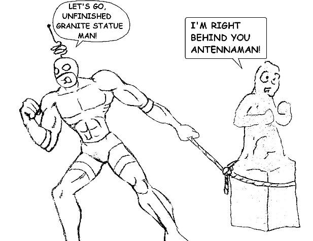 Cartoon: Useless Superheroes - Granite Statue Man 1