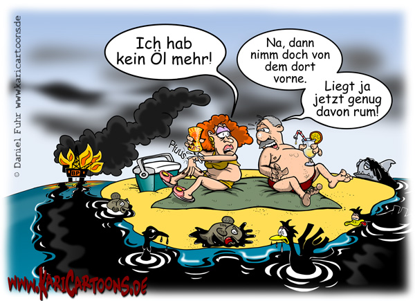 Cartoon: Amerikanische Traumstrandidylle 1