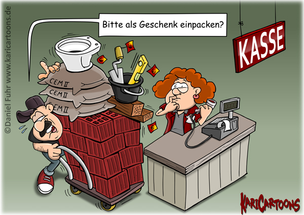 Cartoon: Geschenk einpacken 1