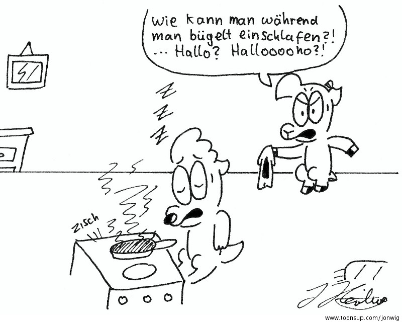 Cartoon: Haushaltsunfall 1