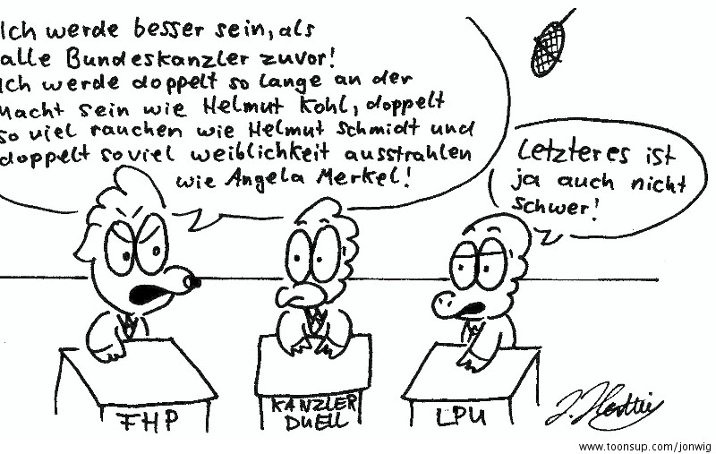 Cartoon: Kanzler-Duell 1
