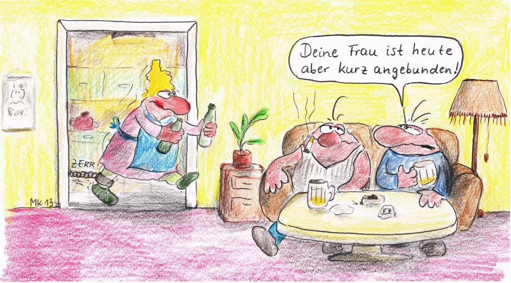 Cartoon: Kurz angebunden 1